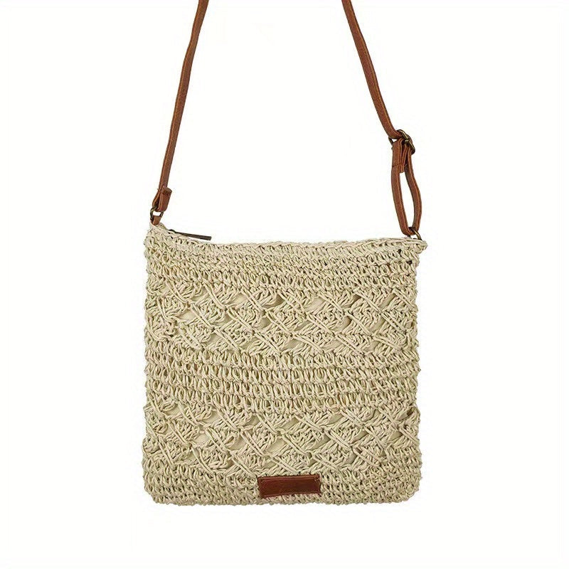 Stylowa Torba Crossbody z Plecionego Papieru i Juty