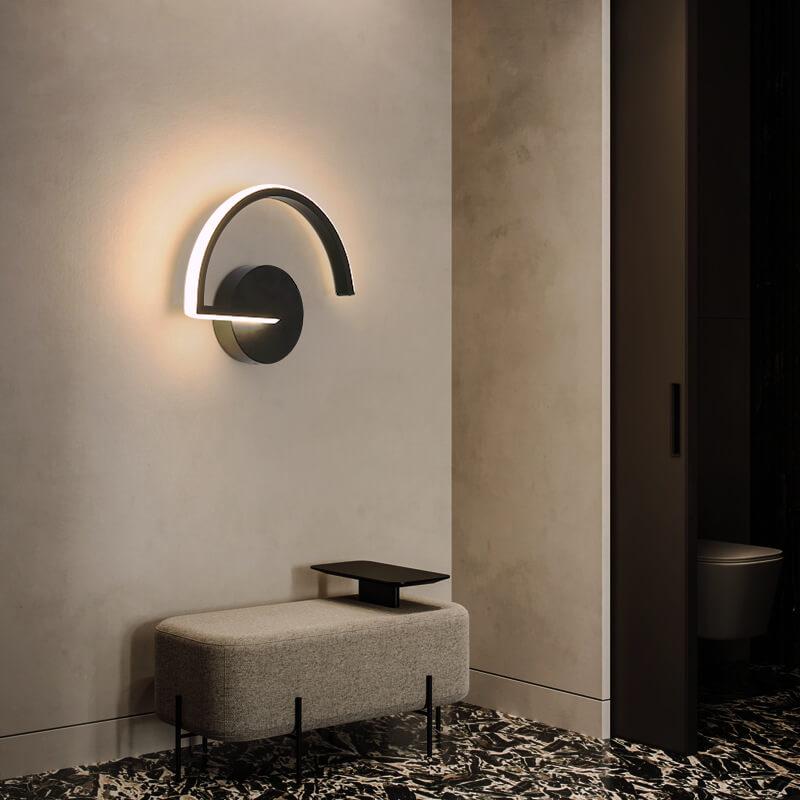 Zakrzywiona Lampa Ścienna z Aluminium w Nowoczesnym Stylu