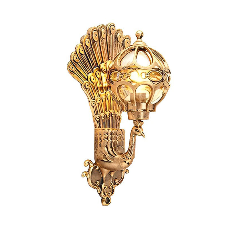 Wodoodporna Retro Lampa Ścienna z Pawiem w Europejskim Stylu