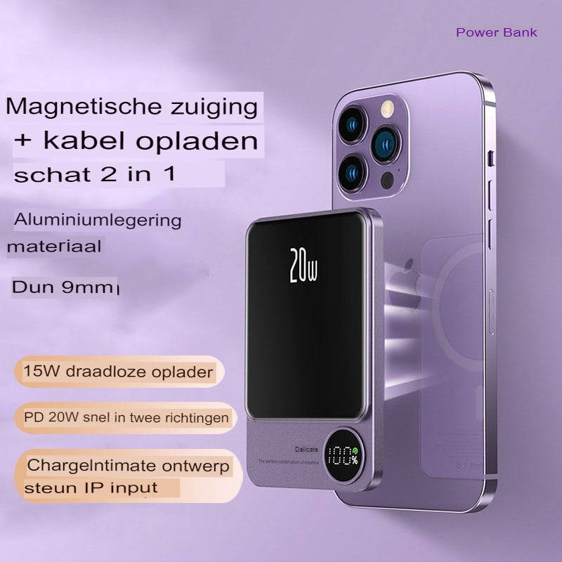 Magnetyczna Powerbank 15W z Ładowaniem