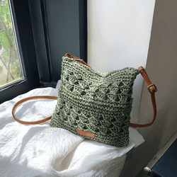 Stylowa Torba Crossbody z Plecionego Papieru i Juty