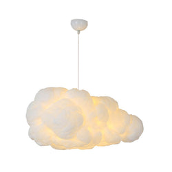 Stylowa lampa sufitowa z dwoma abażurami w kolorze białym