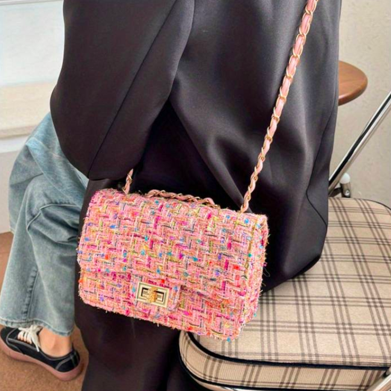 Elegancka Torba na Ramię z Ozdobnym Łańcuszkiem