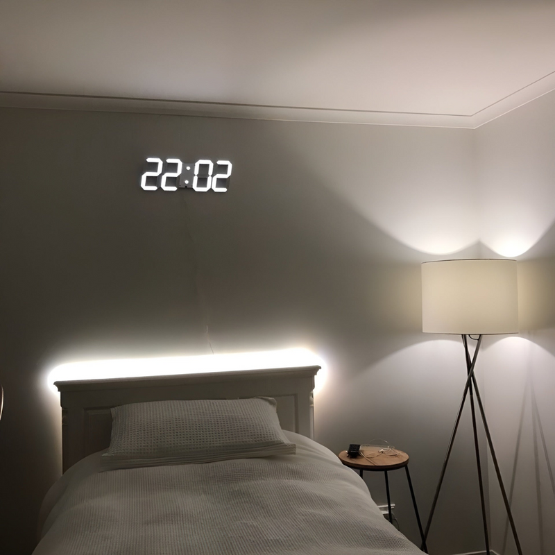 Zegar LED z cyfrowym designem i trójwymiarową głębią