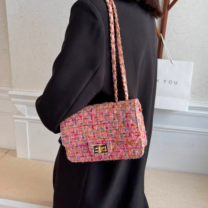 Elegancka Torba na Ramię z Ozdobnym Łańcuszkiem