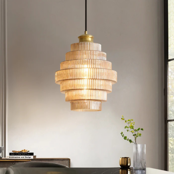 Szklana Lampa Wisząca Retro