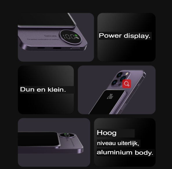 Magnetyczna Powerbank 15W z Ładowaniem