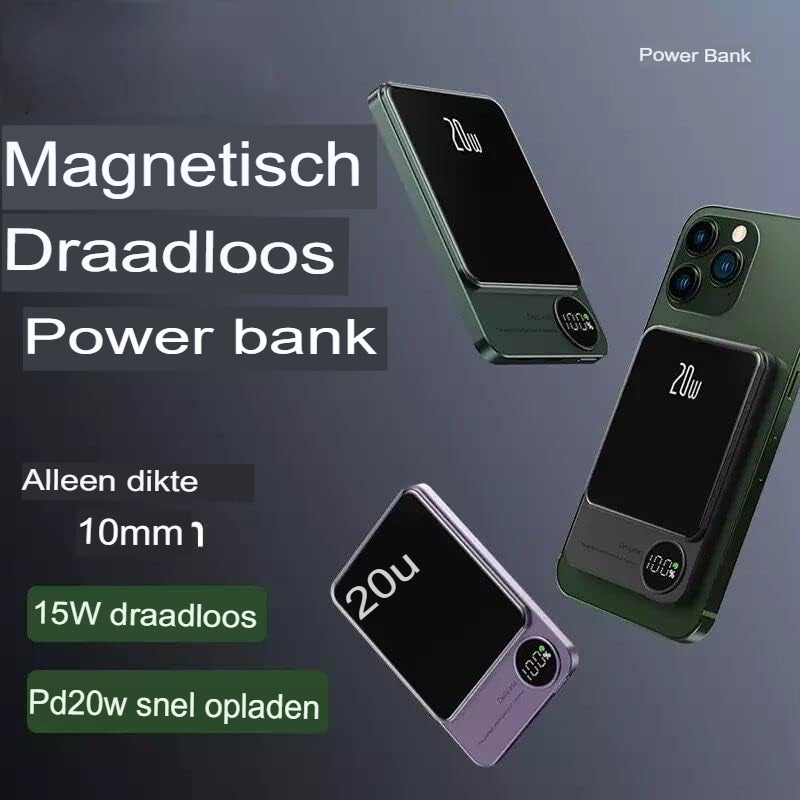 Magnetyczna Powerbank 15W z Ładowaniem