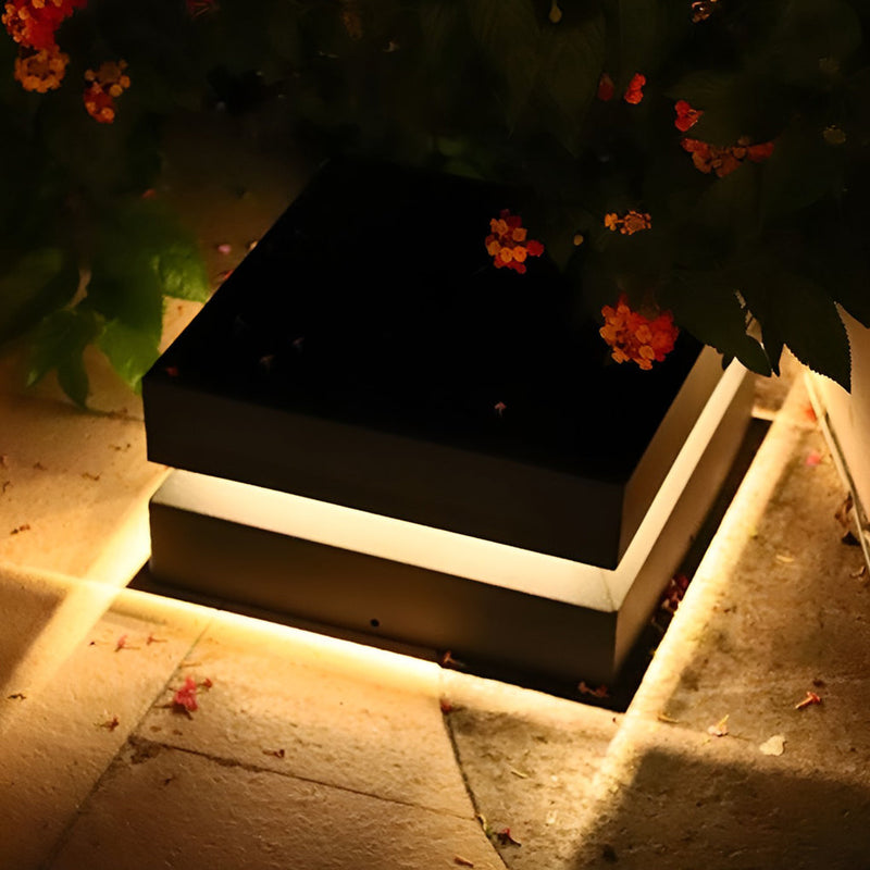 Nowoczesne Kwadratowe Lampy Słupkowe LED 16W z Zasilaniem Solarnym