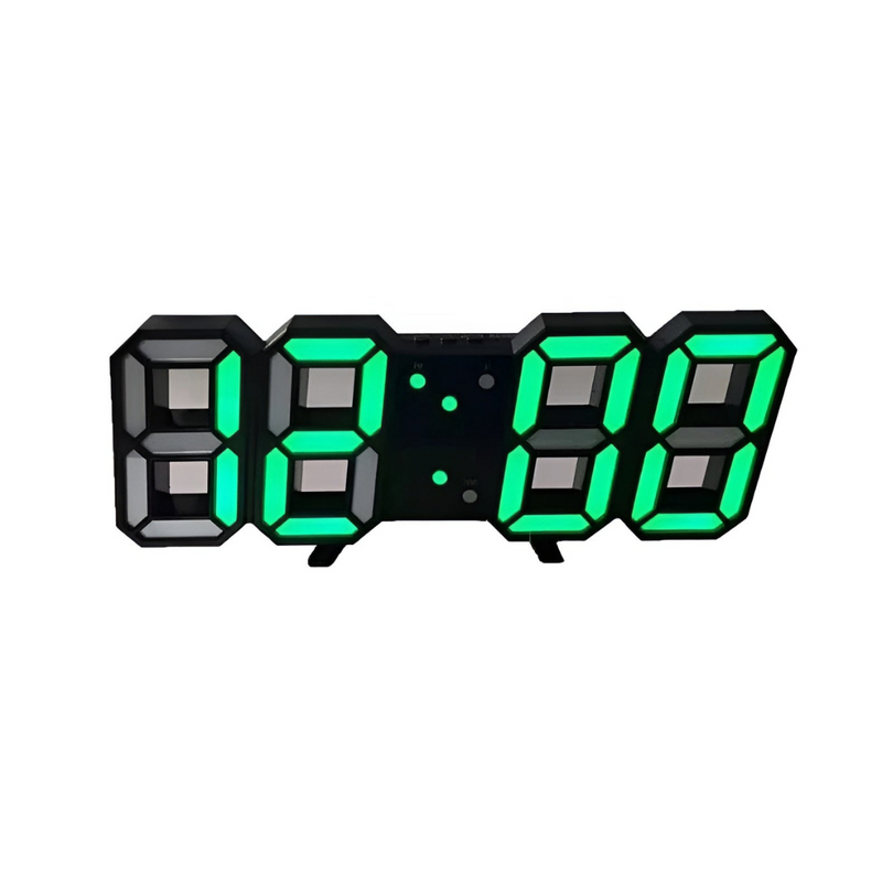 Nowoczesny cyfrowy zegar ścienny 3D z podświetleniem LED