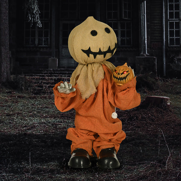 Strach na wróble Halloween z efektem ruchu — upiorna figurka ogrodowa LED (80 cm)