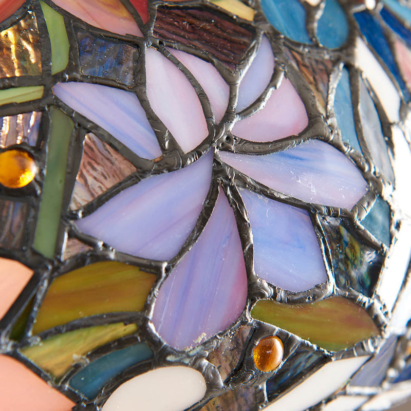 Lampa Podłogowa Tiffany z Kwiatowym Wzorem