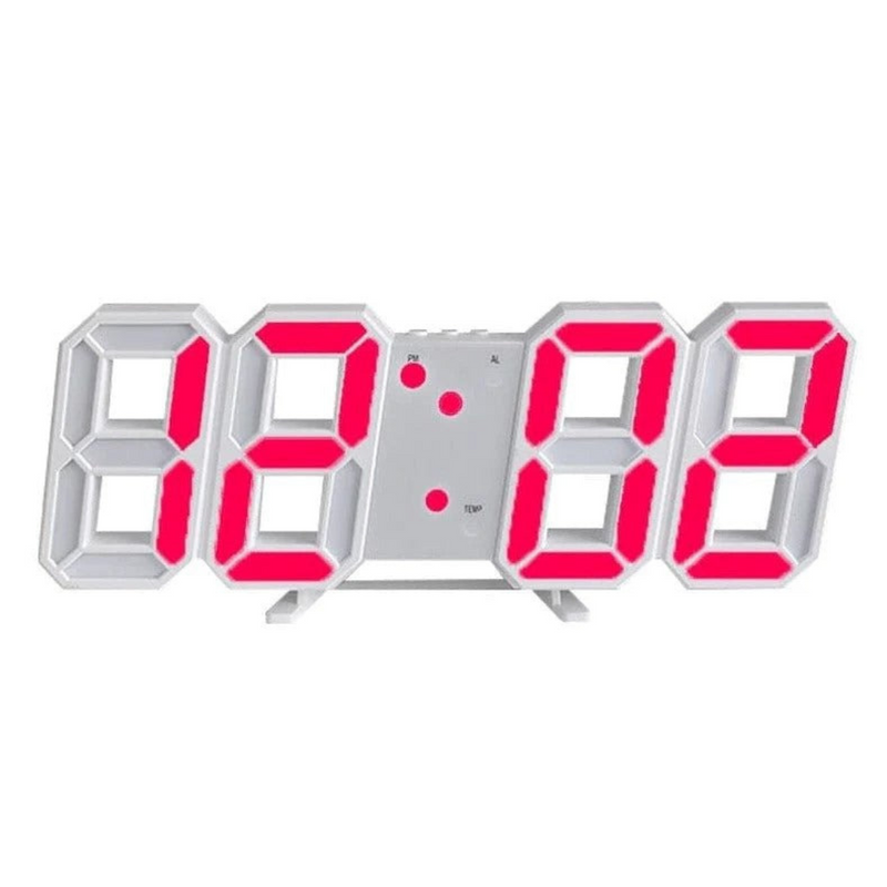 Zegar LED z cyfrowym designem i trójwymiarową głębią