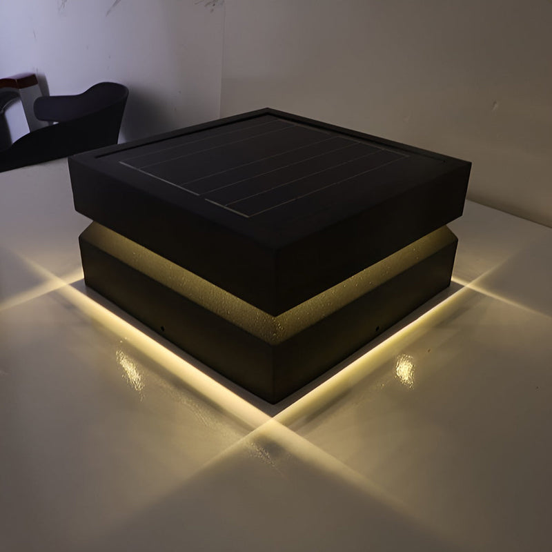 Nowoczesne Kwadratowe Lampy Słupkowe LED 16W z Zasilaniem Solarnym