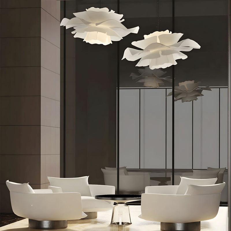 Skandynawska Lampa Sufitowa LED z Kwiatowym Motywem