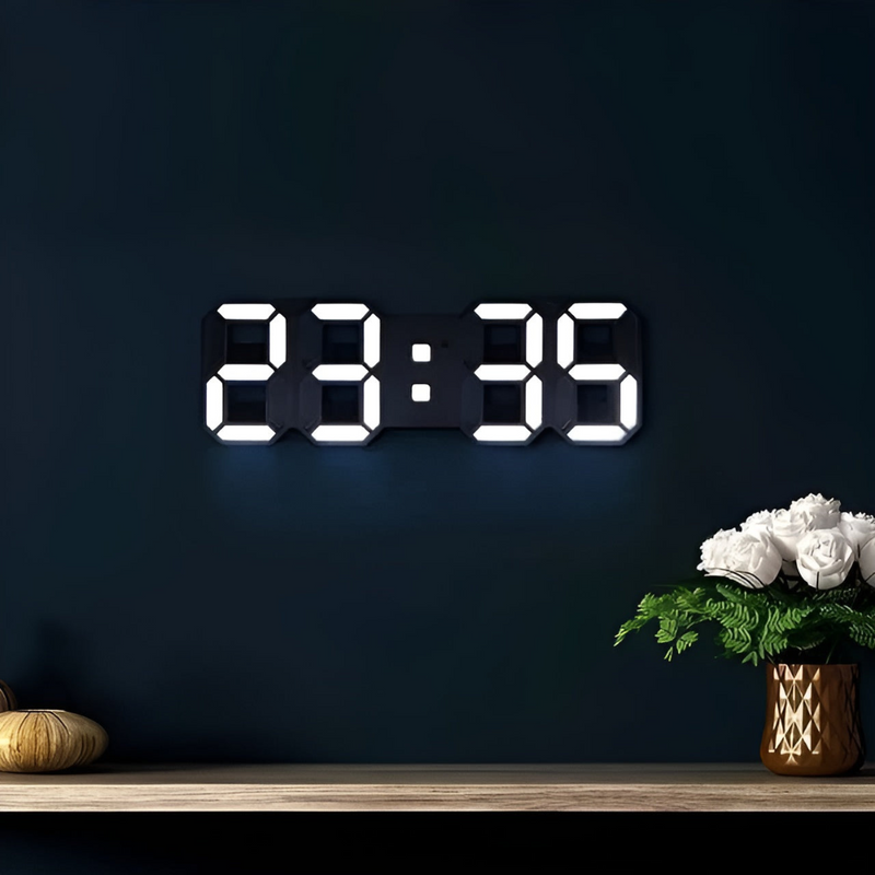 Zegar LED z cyfrowym designem i trójwymiarową głębią