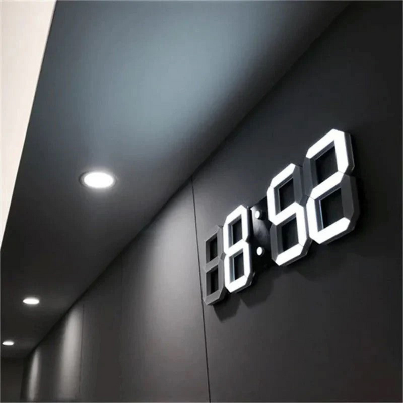 Zegar LED z cyfrowym designem i trójwymiarową głębią