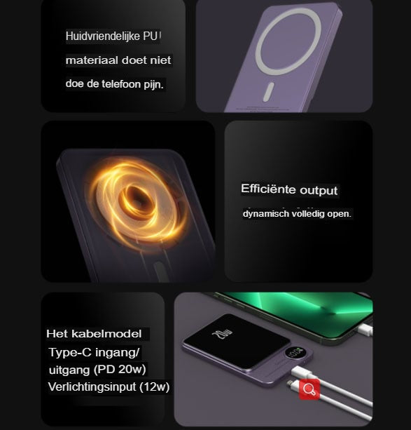 Magnetyczna Powerbank 15W z Ładowaniem