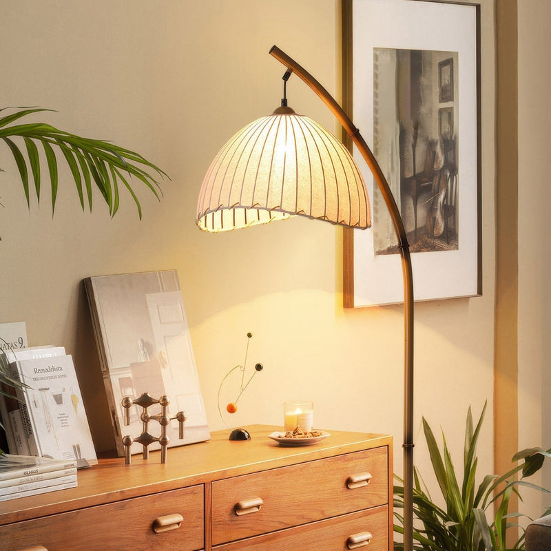 Bambusowa Lampa Podłogowa z Plisowanym Dachem do Czytania – Nowoczesny Design do Salonu i Sypialni, 160 cm 2