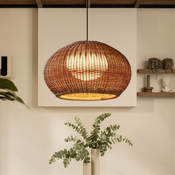 Bambusowa Lampa Wisząca z Regulowaną Wysokością do Salonu i Jadalni – Naturalny Materiał, Stylowy Design, Idealna Nad Stół 1