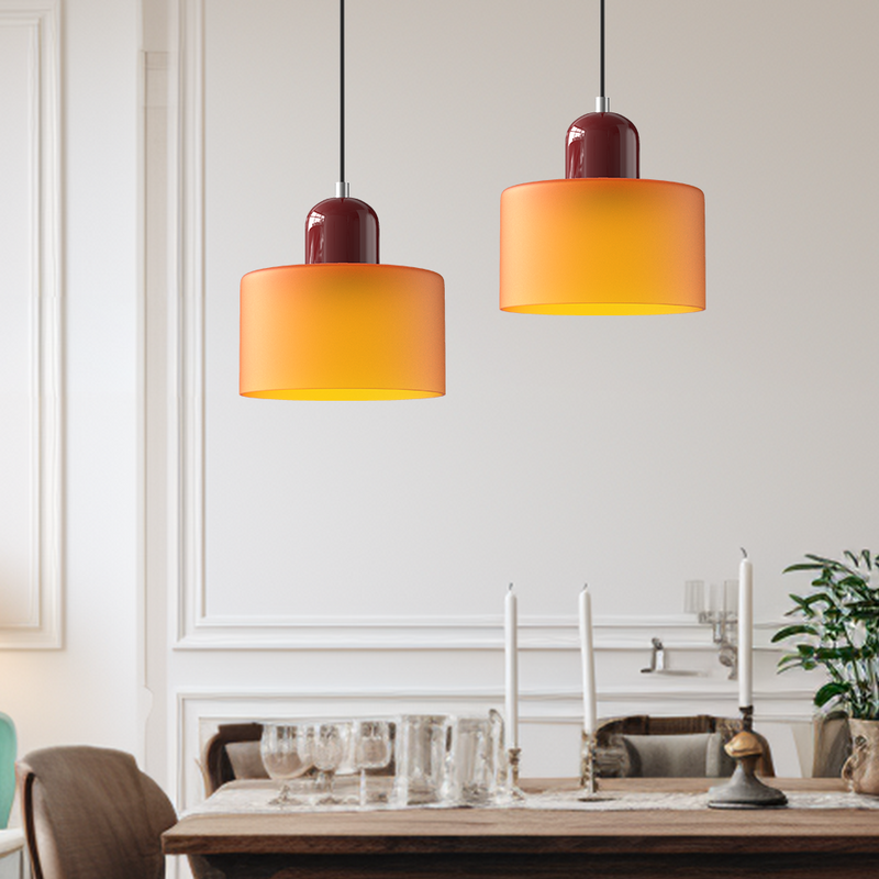 Nowoczesna Lampa z Kolorowego Szkła i Geometryczną Formą
