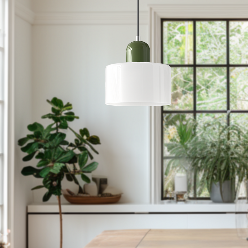 Nowoczesna Lampa z Kolorowego Szkła i Geometryczną Formą
