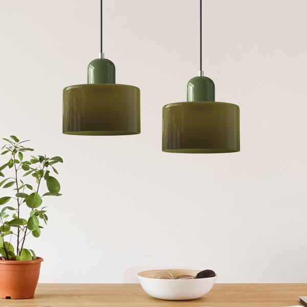 Nowoczesna Lampa z Kolorowego Szkła i Geometryczną Formą