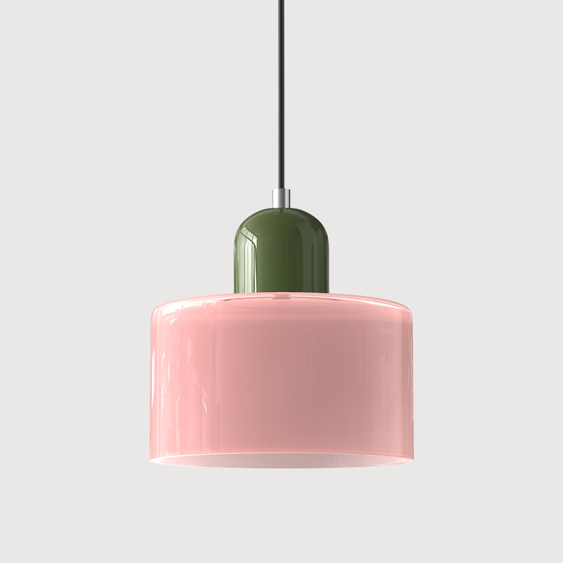 Nowoczesna Lampa z Kolorowego Szkła i Geometryczną Formą