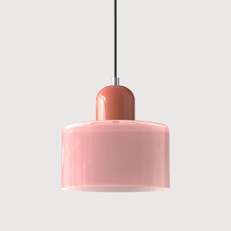 Nowoczesna Lampa z Kolorowego Szkła i Geometryczną Formą