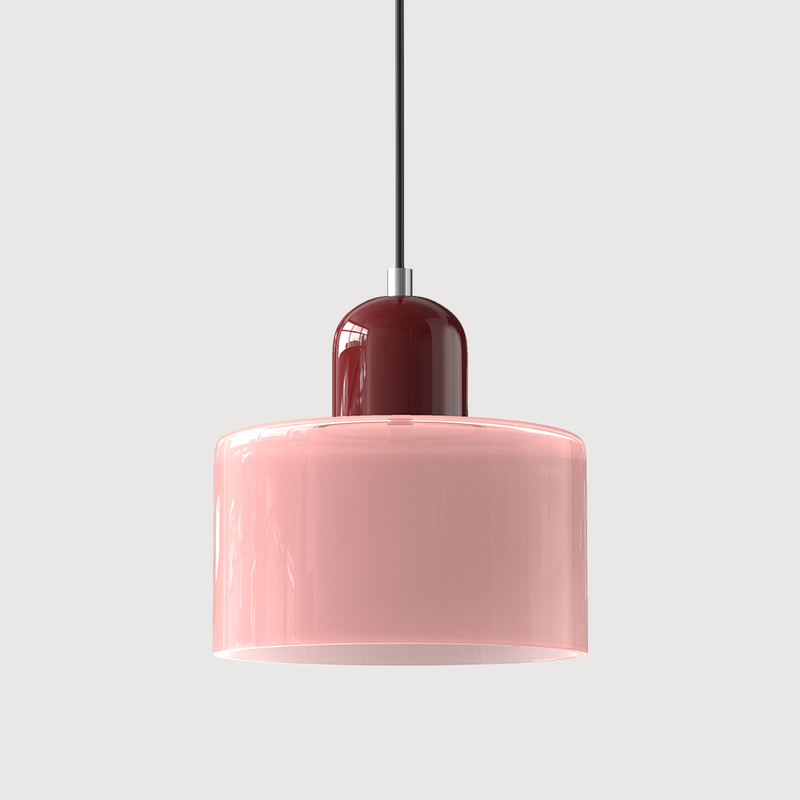 Nowoczesna Lampa z Kolorowego Szkła i Geometryczną Formą