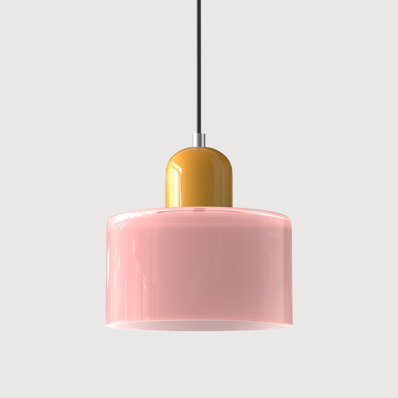 Nowoczesna Lampa z Kolorowego Szkła i Geometryczną Formą
