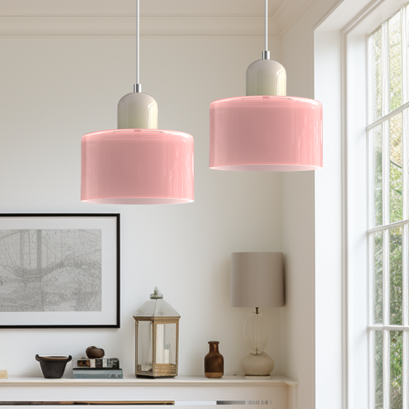 Nowoczesna Lampa z Kolorowego Szkła i Geometryczną Formą