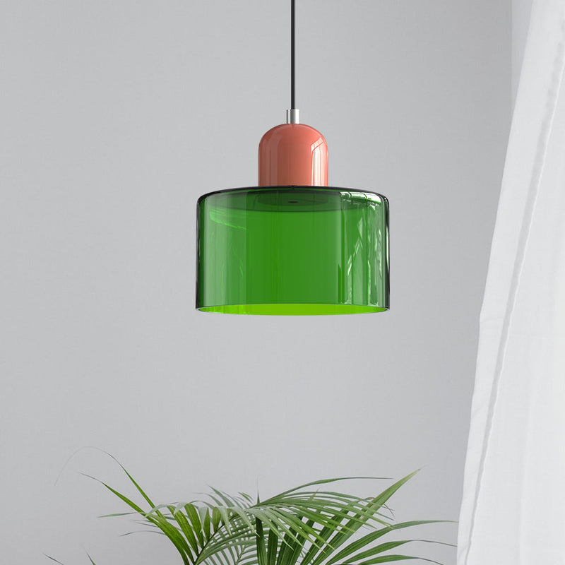 Nowoczesna Lampa z Kolorowego Szkła i Geometryczną Formą