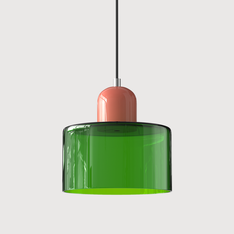 Nowoczesna Lampa z Kolorowego Szkła i Geometryczną Formą