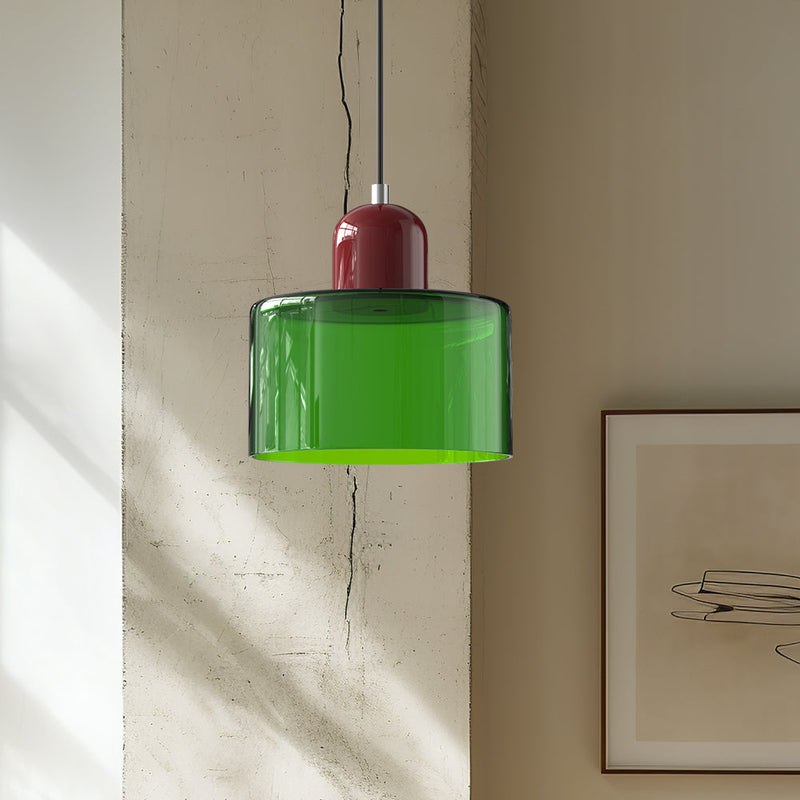 Nowoczesna Lampa z Kolorowego Szkła i Geometryczną Formą