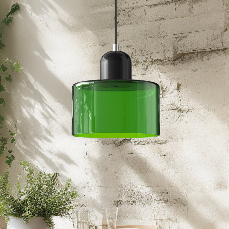 Nowoczesna Lampa z Kolorowego Szkła i Geometryczną Formą