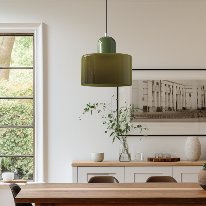 Nowoczesna Lampa z Kolorowego Szkła i Geometryczną Formą