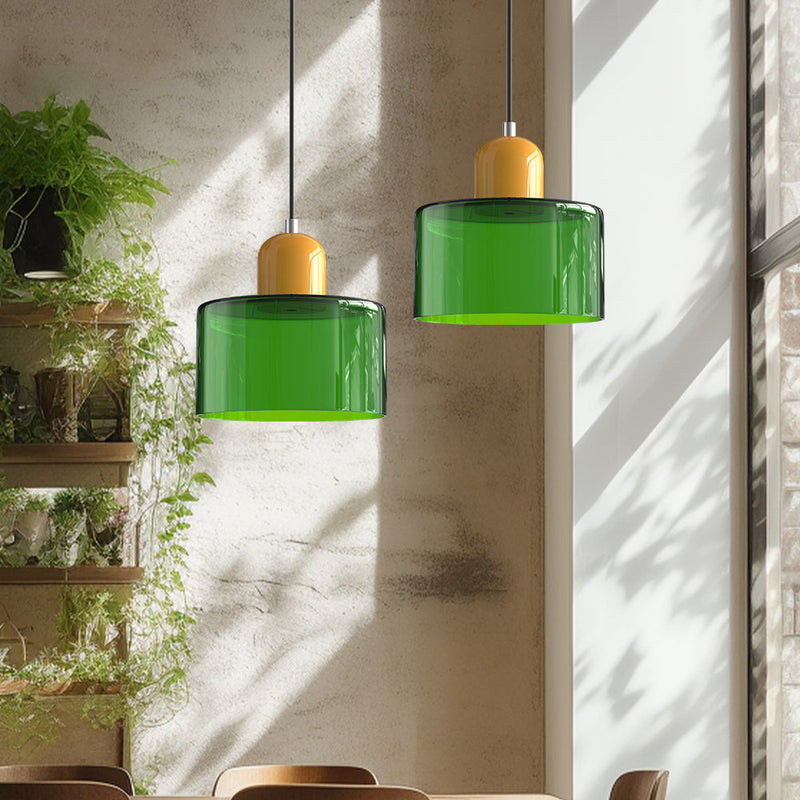 Nowoczesna Lampa z Kolorowego Szkła i Geometryczną Formą