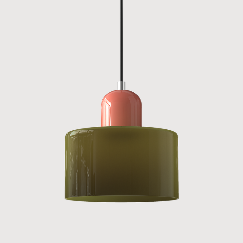 Nowoczesna Lampa z Kolorowego Szkła i Geometryczną Formą