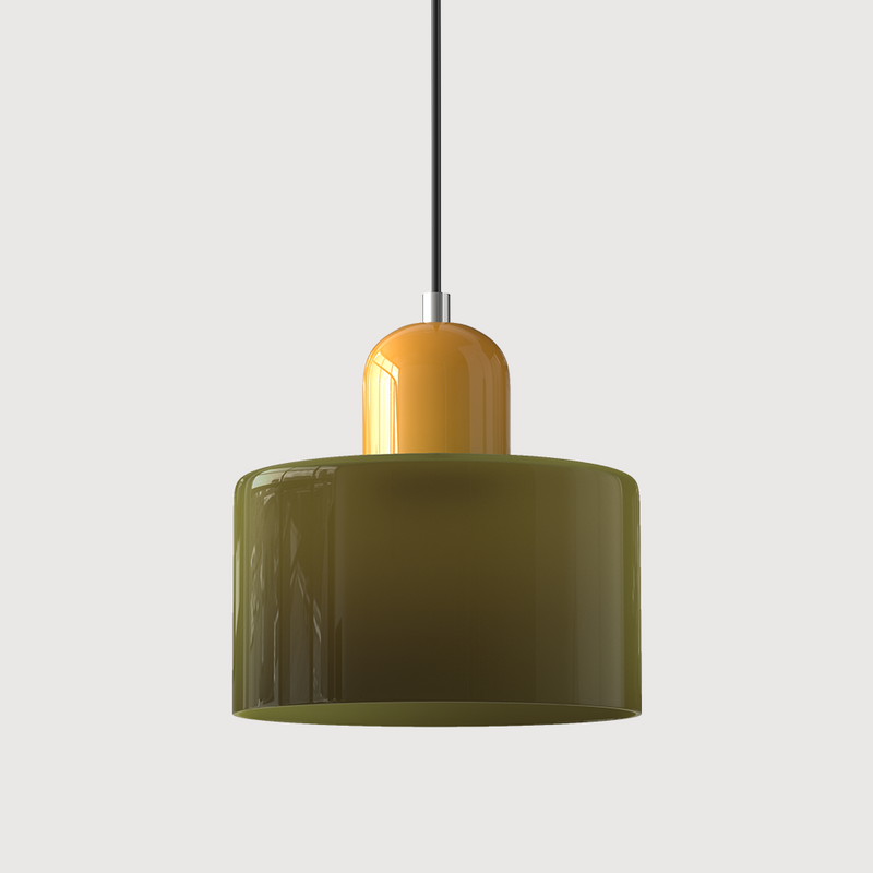 Nowoczesna Lampa z Kolorowego Szkła i Geometryczną Formą