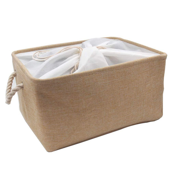 Beżowe Pudełko do Przechowywania Jumbo z Sznurkiem – Duża Pojemność i Ekologiczne Materiały 0