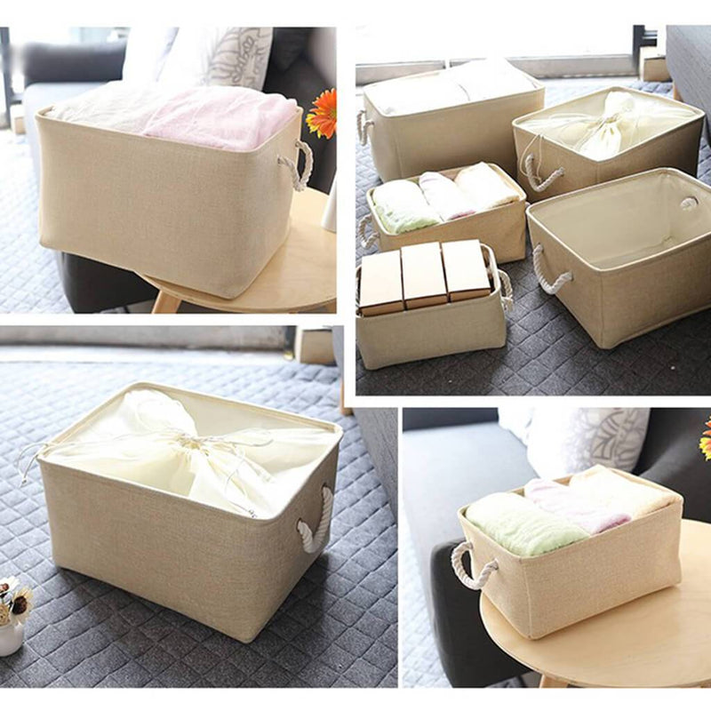 Beżowe Pudełko do Przechowywania Jumbo z Sznurkiem – Duża Pojemność i Ekologiczne Materiały 4