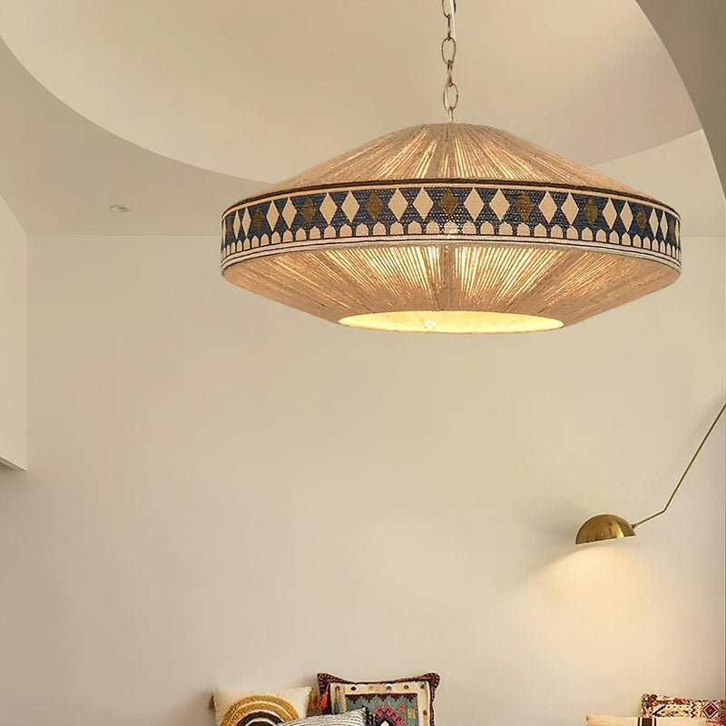 Stylowa Lampa Wisząca z Elementami Boho Artystyczny Design i Subtelne Światło