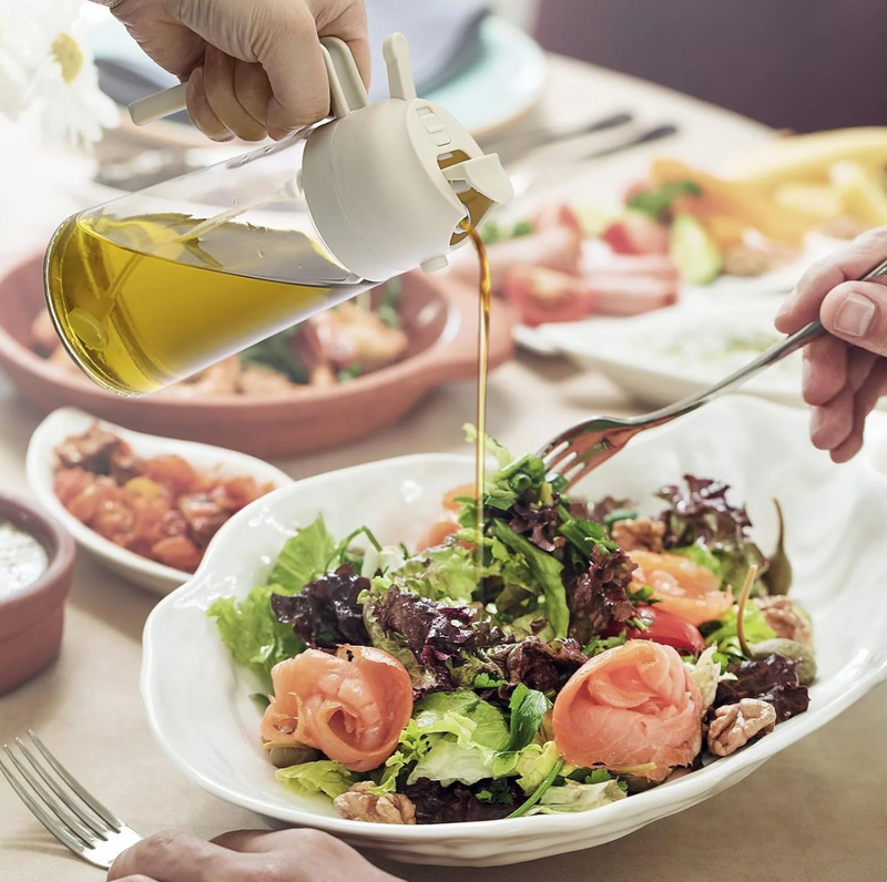 Butelka z rozpylaczem do oliwy z oliwek 2 w 1 500 ml – szklana butelka z rozpylaczem do precyzyjnego gotowania z delikatną mgiełką i minimalizująca zużycie oleju 3