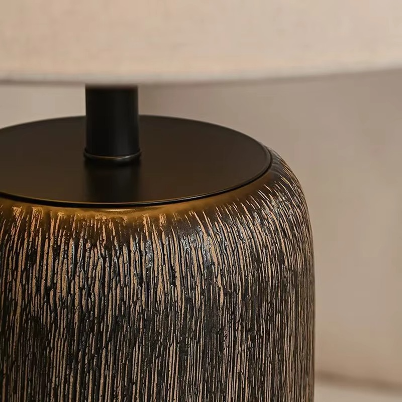 Ceramiczna Lampa Podłogowa z Tkaninowym Abażurem – Nowoczesna Lampa Stojąca do Czytania, Wysokość 80 cm, Idealna do Salonu i Sypialni 5