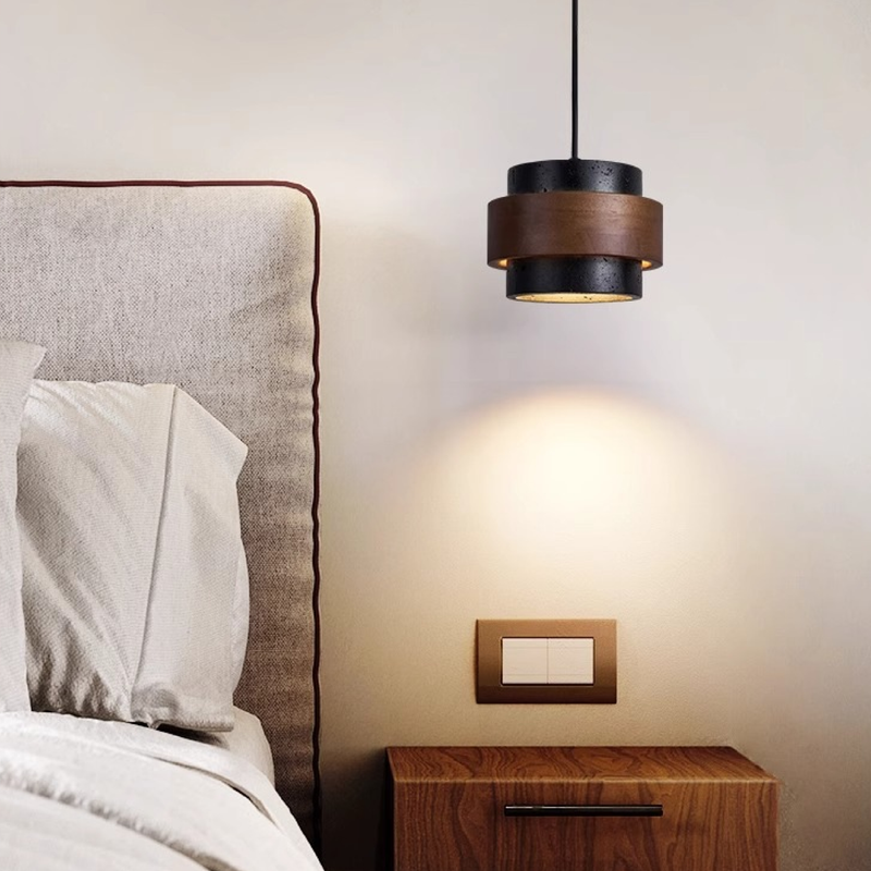 Czarna Lampa Wisząca Trawertynowa z Regulowaną Wysokością – Nowoczesna Lampa do Salonu i Jadalni nad Stół 2