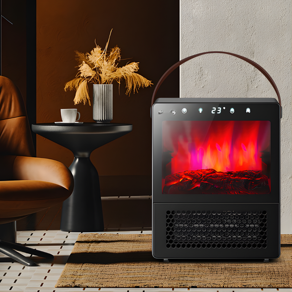 Elektryczny Grzejnik z Realistycznym Efektem Płomienia – Kompaktowy i Przenośny 0