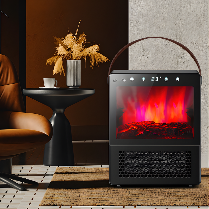 Elektryczny Grzejnik z Realistycznym Efektem Płomienia – Kompaktowy i Przenośny 0