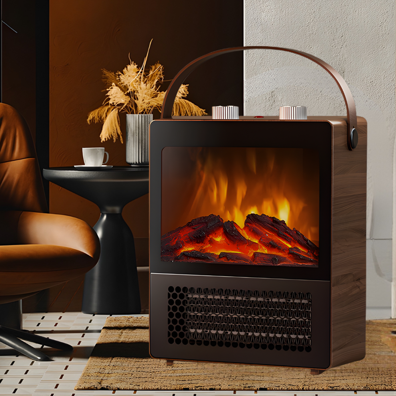 Elektryczny Grzejnik z Realistycznym Efektem Płomienia – Kompaktowy i Przenośny 1