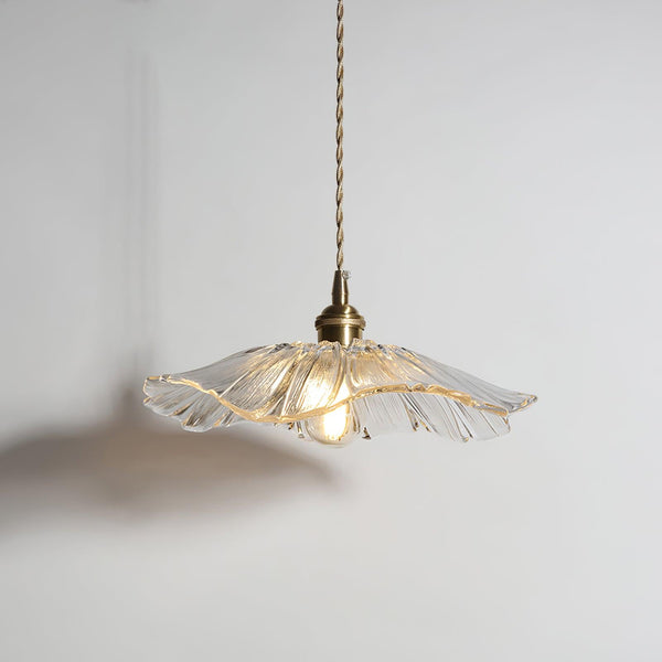 Romantyczna Lampa Wisząca z Kwiatowym Szklanym Abażurem